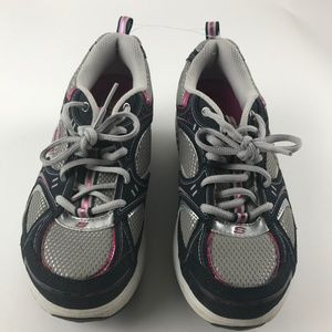 Skechers Shape-Ups Navy/Silver/Pink Walking Shoes